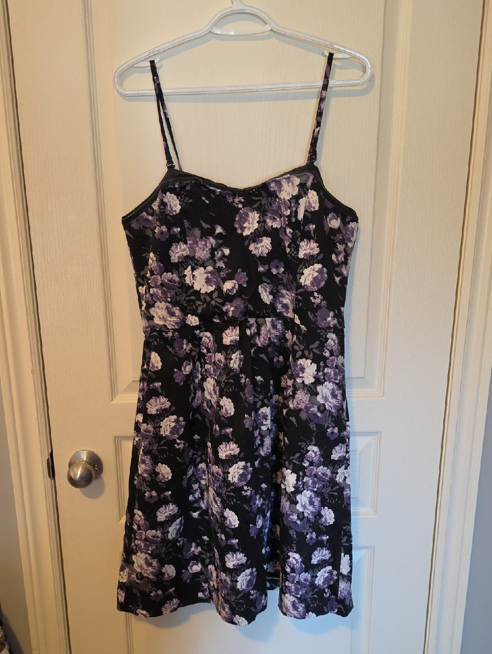 RW&CO. Black and Purple Floral Mini Dress